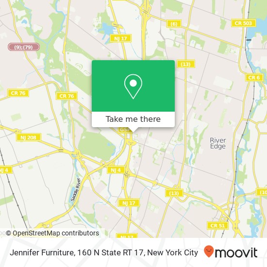 Mapa de Jennifer Furniture, 160 N State RT 17