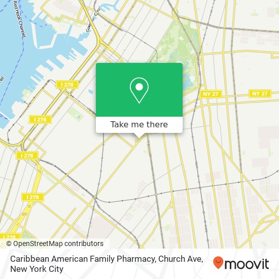 Caribbean American Family Pharmacy, Church Ave map