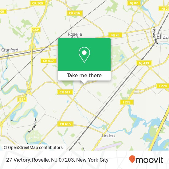 Mapa de 27 Victory, Roselle, NJ 07203