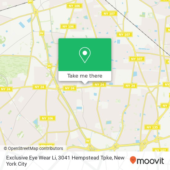 Mapa de Exclusive Eye Wear Li, 3041 Hempstead Tpke