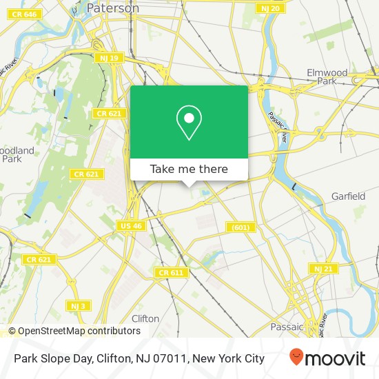 Mapa de Park Slope Day, Clifton, NJ 07011