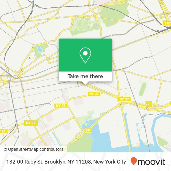 Mapa de 132-00 Ruby St, Brooklyn, NY 11208