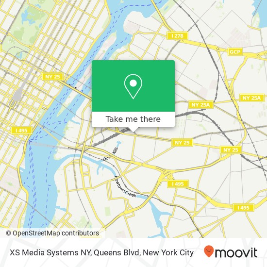 Mapa de XS Media Systems NY, Queens Blvd