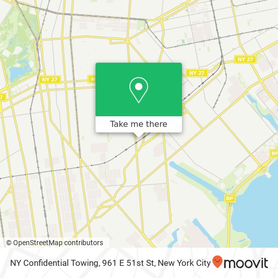 Mapa de NY Confidential Towing, 961 E 51st St