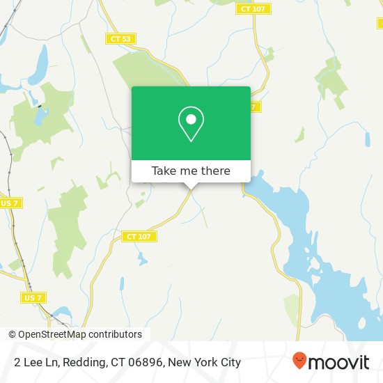 Mapa de 2 Lee Ln, Redding, CT 06896