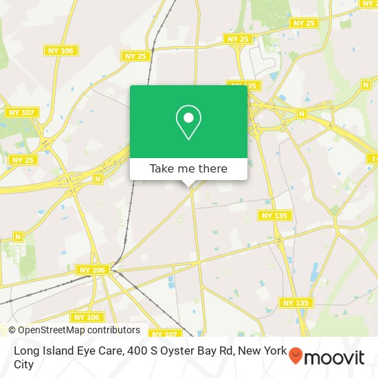 Mapa de Long Island Eye Care, 400 S Oyster Bay Rd