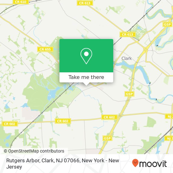 Mapa de Rutgers Arbor, Clark, NJ 07066