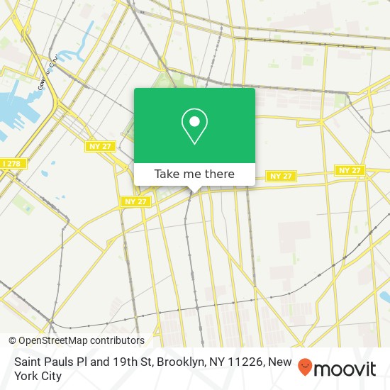 Saint Pauls Pl and 19th St, Brooklyn, NY 11226 map