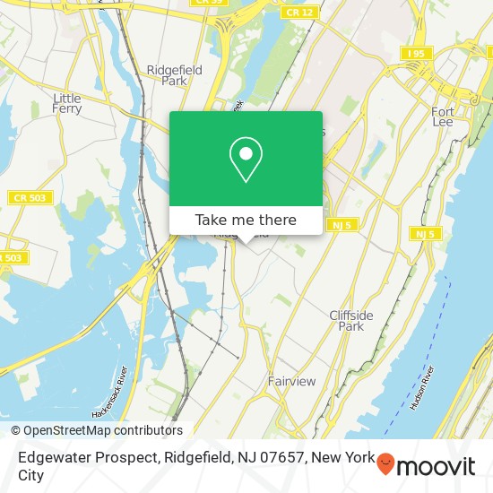 Mapa de Edgewater Prospect, Ridgefield, NJ 07657