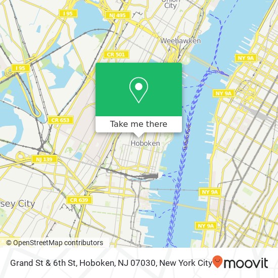 Mapa de Grand St & 6th St, Hoboken, NJ 07030