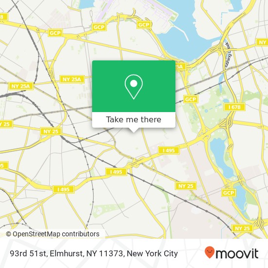 Mapa de 93rd 51st, Elmhurst, NY 11373