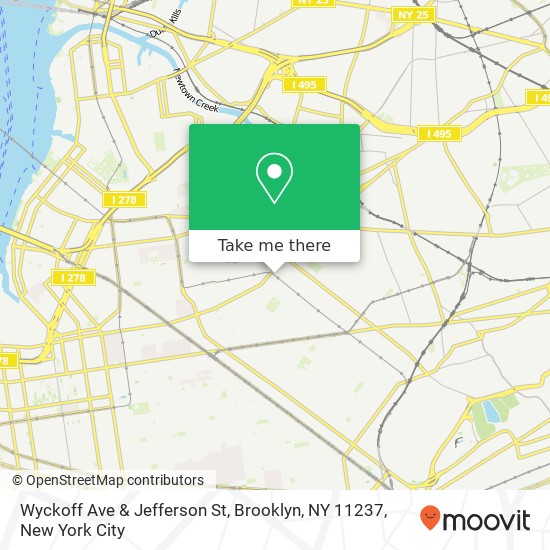 Mapa de Wyckoff Ave & Jefferson St, Brooklyn, NY 11237