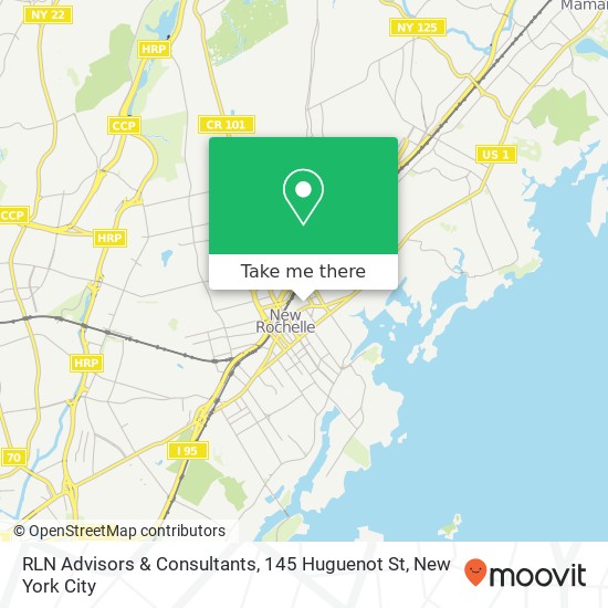 Mapa de RLN Advisors & Consultants, 145 Huguenot St