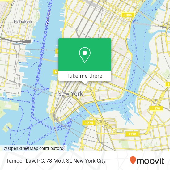 Tamoor Law, PC, 78 Mott St map