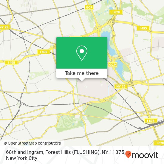 Mapa de 68th and Ingram, Forest Hills (FLUSHING), NY 11375