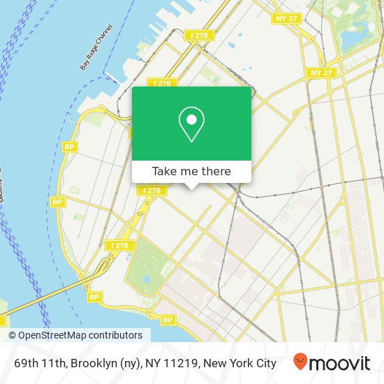 69th 11th, Brooklyn (ny), NY 11219 map