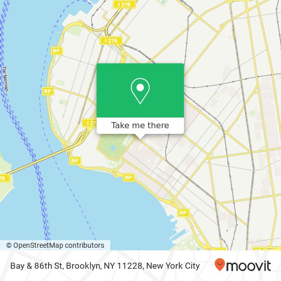 Mapa de Bay & 86th St, Brooklyn, NY 11228