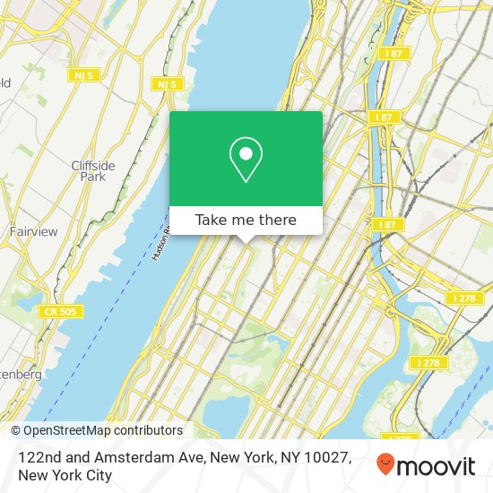 Mapa de 122nd and Amsterdam Ave, New York, NY 10027