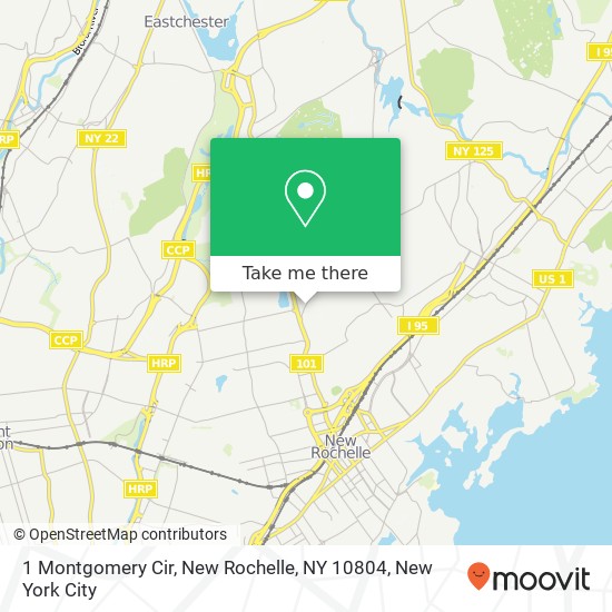 Mapa de 1 Montgomery Cir, New Rochelle, NY 10804
