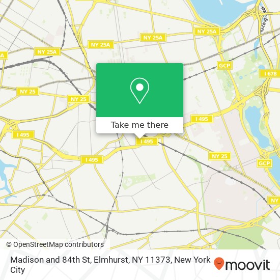 Madison and 84th St, Elmhurst, NY 11373 map
