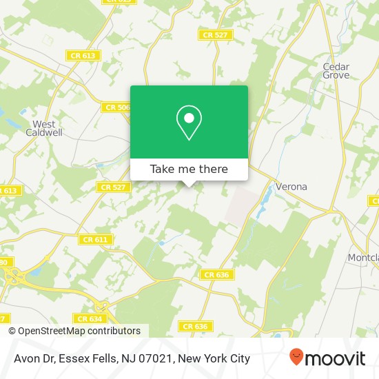 Avon Dr, Essex Fells, NJ 07021 map
