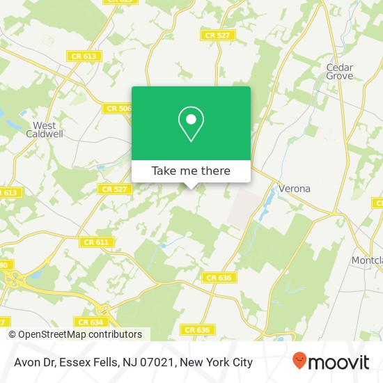 Mapa de Avon Dr, Essex Fells, NJ 07021