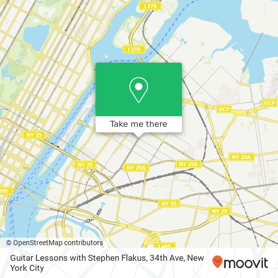 Guitar Lessons with Stephen Flakus, 34th Ave map