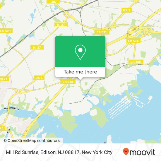 Mapa de Mill Rd Sunrise, Edison, NJ 08817