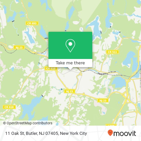 Mapa de 11 Oak St, Butler, NJ 07405