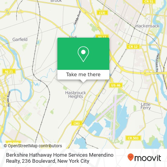 Mapa de Berkshire Hathaway Home Services Merendino Realty, 236 Boulevard