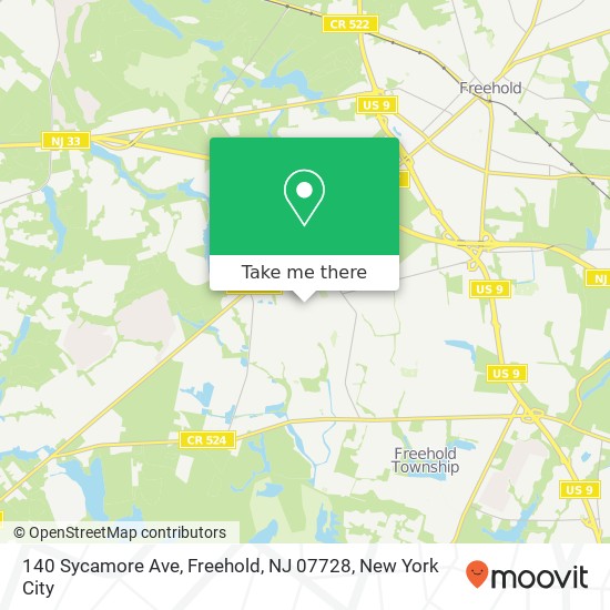 140 Sycamore Ave, Freehold, NJ 07728 map