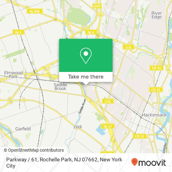 Mapa de Parkway / 61, Rochelle Park, NJ 07662