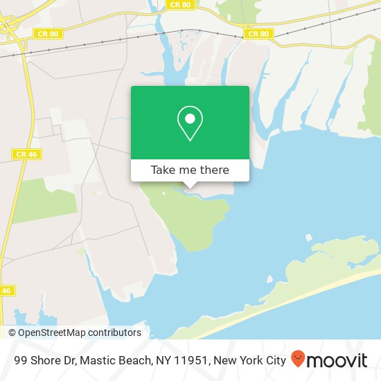 99 Shore Dr, Mastic Beach, NY 11951 map