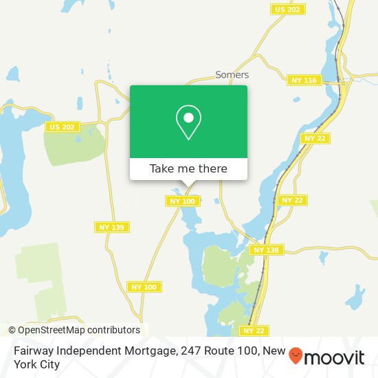 Mapa de Fairway Independent Mortgage, 247 Route 100