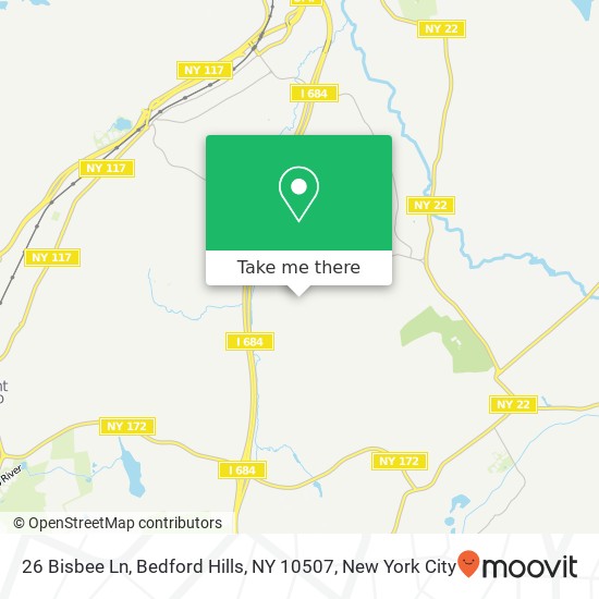 Mapa de 26 Bisbee Ln, Bedford Hills, NY 10507