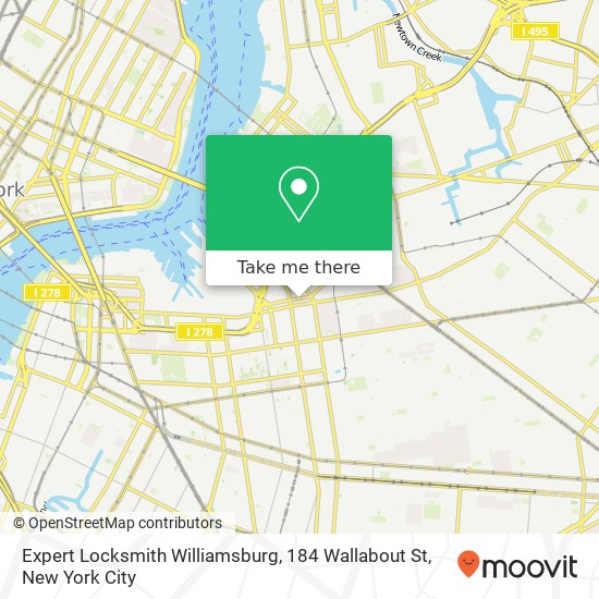 Mapa de Expert Locksmith Williamsburg, 184 Wallabout St