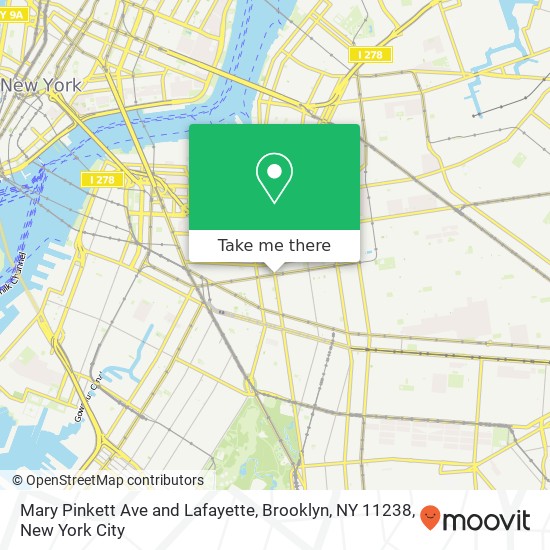 Mapa de Mary Pinkett Ave and Lafayette, Brooklyn, NY 11238