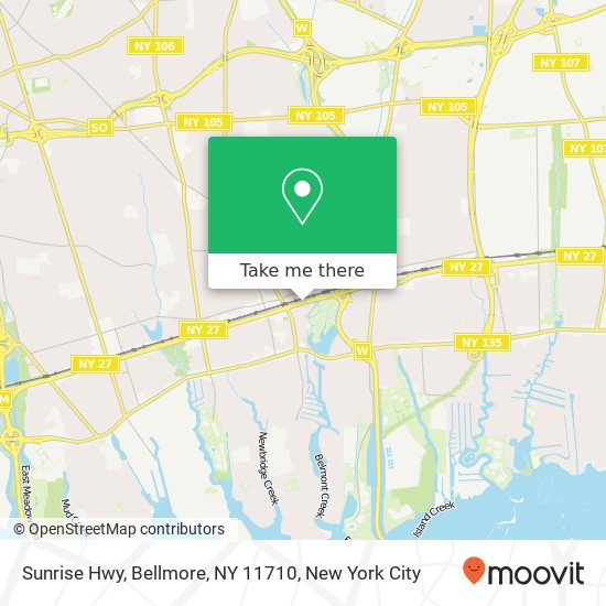 Mapa de Sunrise Hwy, Bellmore, NY 11710