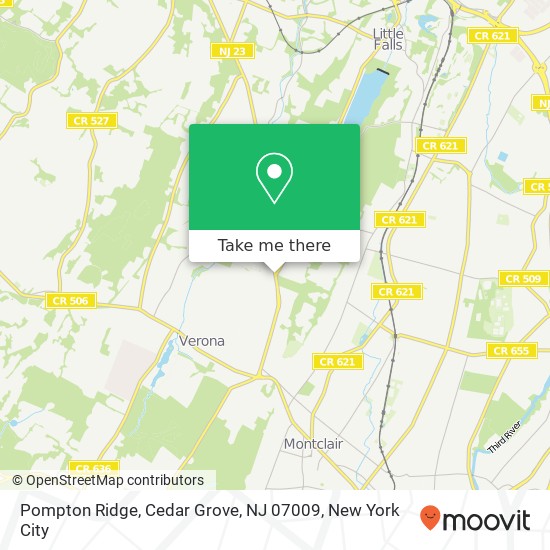 Mapa de Pompton Ridge, Cedar Grove, NJ 07009