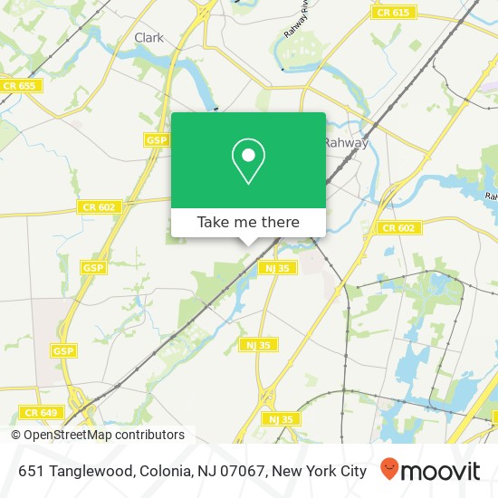 651 Tanglewood, Colonia, NJ 07067 map