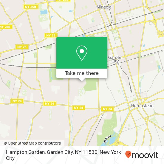 Mapa de Hampton Garden, Garden City, NY 11530