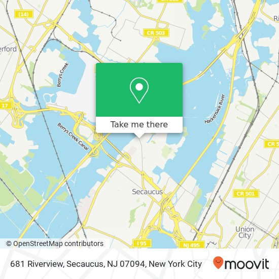 Mapa de 681 Riverview, Secaucus, NJ 07094