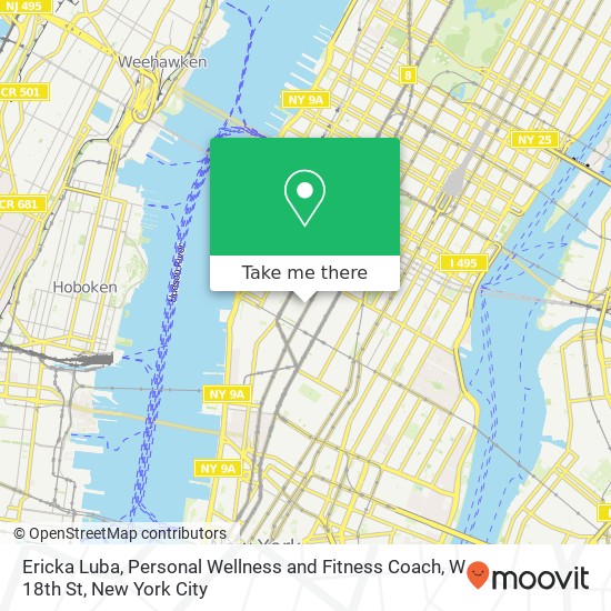 Mapa de Ericka Luba, Personal Wellness and Fitness Coach, W 18th St