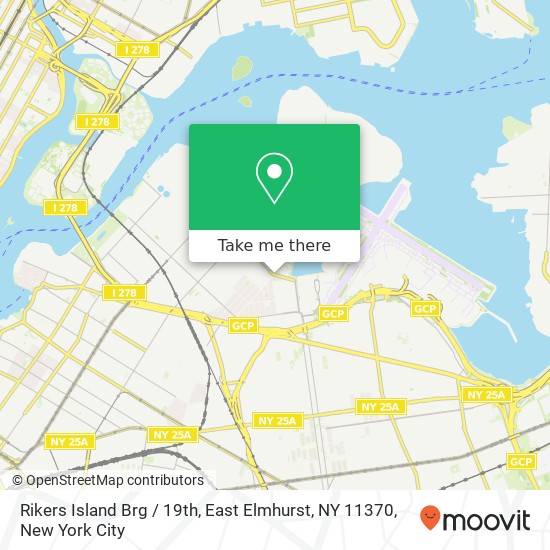 Mapa de Rikers Island Brg / 19th, East Elmhurst, NY 11370