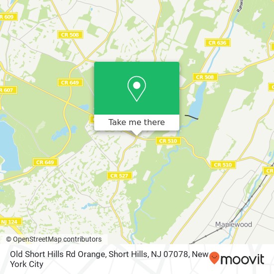 Mapa de Old Short Hills Rd Orange, Short Hills, NJ 07078