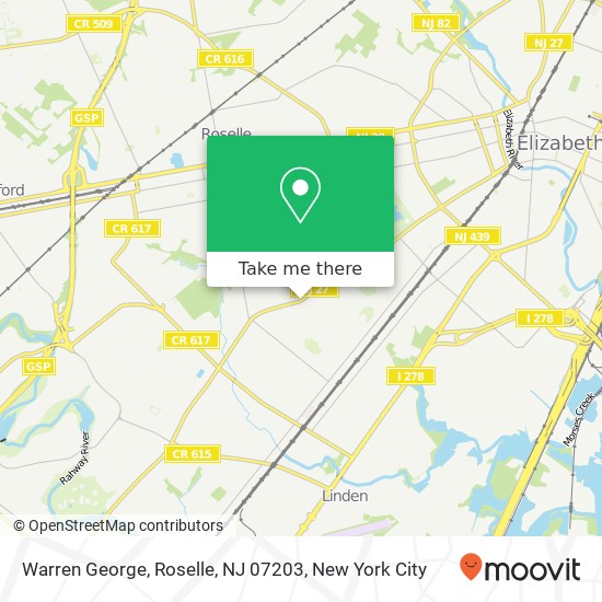 Mapa de Warren George, Roselle, NJ 07203