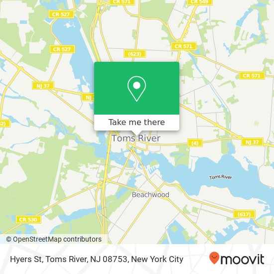 Mapa de Hyers St, Toms River, NJ 08753