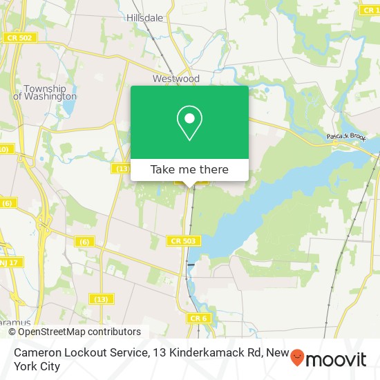 Mapa de Cameron Lockout Service, 13 Kinderkamack Rd