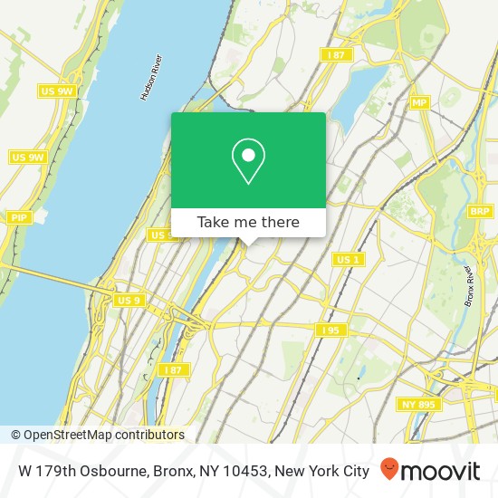 W 179th Osbourne, Bronx, NY 10453 map