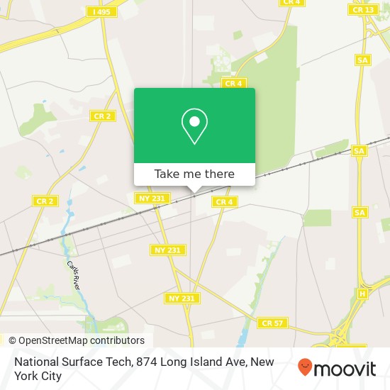 Mapa de National Surface Tech, 874 Long Island Ave
